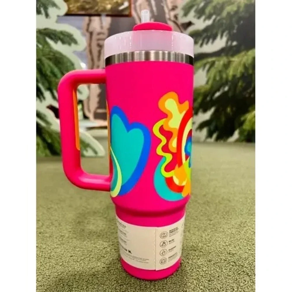 Stanley 30oz Quencher H2.0 FlowState Tumbler Handle Lid Insulated Cup Pink Retro - Picture 3 of 3